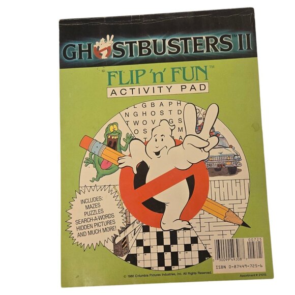 Ghostbusters II Flip N Fun Activity Pad Mazes Puzzles 1988 Kids Book Vintage - Picture 3 of 16